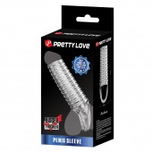 Прозрачная насадка на пенис с ребрышками и подхватом мошонки - Baile - в Сызрани купить с доставкой