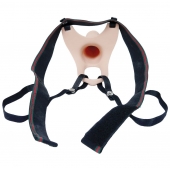 Телесный полый страпон на ремешках - 16,5 см. - Boys of Toys - купить с доставкой в Сызрани