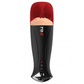 Телесный мастурбатор-вагина в черной колбе с вибрацией Fuck-O-Matic Pro XL - Pipedream - в Сызрани купить с доставкой