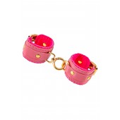 Розовые двуслойные кожаные наручники-браслеты - Pecado - купить с доставкой в Сызрани