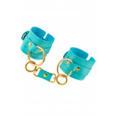 Голубые однослойные кожаные наручники - Pecado - купить с доставкой в Сызрани