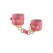 Розовые однослойные кожаные наручники - Pecado - купить с доставкой в Сызрани