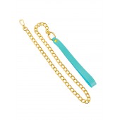 Голубой кожаный поводок с карабином для ошейника - 80 см. - Pecado - купить с доставкой в Сызрани