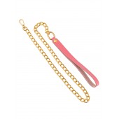 Розовый кожаный поводок с карабином для ошейника - 80 см. - Pecado - купить с доставкой в Сызрани