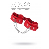 Красные кожаные наручники-браслеты со скруглёнными углами - Pecado - купить с доставкой в Сызрани