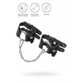 Черные кожаные наручники-браслеты из двух ремешков - Pecado - купить с доставкой в Сызрани