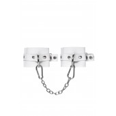 Белые мягкие кожаные оковы с люверсами - Pecado - купить с доставкой в Сызрани