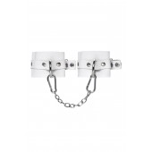 Белые мягкие кожаные наручники с люверсами - Pecado - купить с доставкой в Сызрани