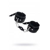 Черные двухслойные наручники с белой строчкой - Pecado - купить с доставкой в Сызрани
