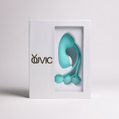 Бирюзовый вакуумный стимулятор клитора с вагинальными виброшариками - Youvic