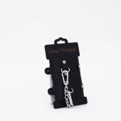 Черные кожаные наручники с хромированной фурнитурой - Crazy Handmade - купить с доставкой в Сызрани