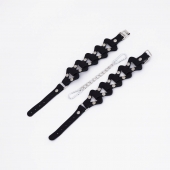 Черные кожаные наручники из звеньев - Crazy Handmade - купить с доставкой в Сызрани