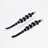 Черные кожаные оковы из звеньев - Crazy Handmade - купить с доставкой в Сызрани