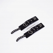 Черные кожаные наручники Sex - Crazy Handmade - купить с доставкой в Сызрани