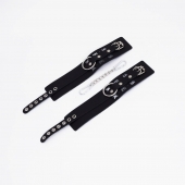 Черные кожаные оковы Sex - Crazy Handmade - купить с доставкой в Сызрани