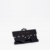 Черный однослойный кожаный ошейник с имитацией воротничка - Crazy Handmade - купить с доставкой в Сызрани