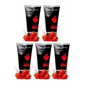 Набор из 5 съедобных лубрикантов JUJU со вкусом клубники - JuJu - купить с доставкой в Сызрани