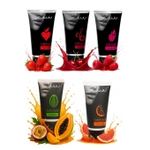 Набор из 5 съедобных лубрикантов JUJU (клубника, малина, тропические фрукты, вишня, грейпфрут) - JuJu - купить с доставкой в Сызрани