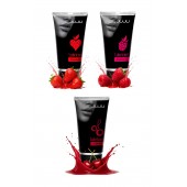 Набор из 3 съедобных лубрикантов JUJU (клубника, малина, вишня) - JuJu - купить с доставкой в Сызрани