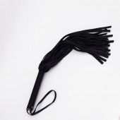 Черный кожаный флоггер - 45 см. - Crazy Handmade - купить с доставкой в Сызрани