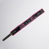 Черно-розовый ошейник с золотистой фурнитурой - Crazy Handmade - купить с доставкой в Сызрани