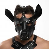 Черная кожаная маска «Собака» - Crazy Handmade - купить с доставкой в Сызрани