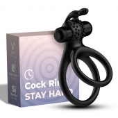 Черное эрекционное виброкольцо с подхватом мошонки Stay Hard - Boys of Toys - в Сызрани купить с доставкой