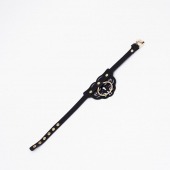 Черный чокер с клепками и золотистой фурнитурой - Crazy Handmade - купить с доставкой в Сызрани