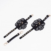 Черный фигурные оковы с золотистой фурнитурой - Crazy Handmade - купить с доставкой в Сызрани