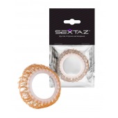 Эрекционное кольцо с бежевыми «ресничками» - Sextaz - в Сызрани купить с доставкой