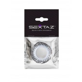 Эластичное эрекционное колечко с черными «ресничками» - Sextaz - в Сызрани купить с доставкой