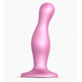Розовая насадка Strap-On-Me Dildo Plug Curvy size M - Strap-on-me - купить с доставкой в Сызрани