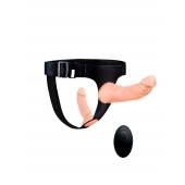 Женский страпон с 2 насадками, вибрацией и пультом ДУ - Erowoman-Eroman - купить с доставкой в Сызрани