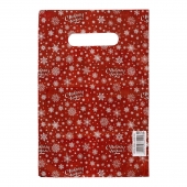 Красный подарочный новогодний пакет с вырубной ручкой (20х30 см) - Сима-Ленд - купить с доставкой в Сызрани