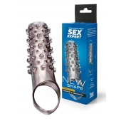 Дымчатая насадка на пенис с шипами и выпуклостями - 12 см. - Sex Expert - в Сызрани купить с доставкой