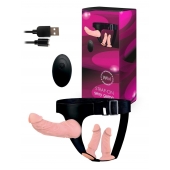 Женский страпон с 3 насадками и вибрацией - Erowoman-Eroman - купить с доставкой в Сызрани