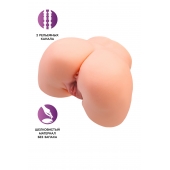 Телесный мастурбатор в форме попки с 2 любовными входами - No Name - в Сызрани купить с доставкой