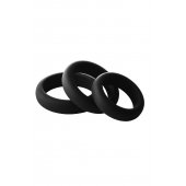 Набор из 3 черных эрекционных колец Smooth Silicone Cockring Pack - Dream Toys - в Сызрани купить с доставкой