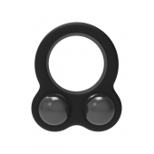 Черное эрекционное кольцо с утяжелителями Cockring Dual Weight - Dream Toys - в Сызрани купить с доставкой