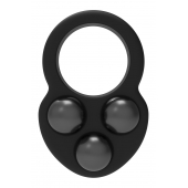 Черное эрекционное кольцо с утяжелителями - Dream Toys - в Сызрани купить с доставкой