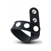 Черное эрекционное кольцо на кнопках - Blush Novelties - в Сызрани купить с доставкой