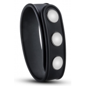 Черное эрекционное кольцо на кнопках - Blush Novelties - в Сызрани купить с доставкой