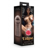 Коричневый мастурбатор-ротик Krystal Vibrating Masturbator - Blush Novelties - в Сызрани купить с доставкой