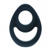 Черное эрекционное кольцо Double Ergo Silicone Cockring - Shots Media BV - в Сызрани купить с доставкой