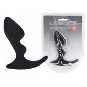 Черная анальная пробка для массажа простаты Double Ripple Silicone Prostate Massager - Shots Media BV - в Сызрани купить с доставкой