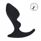 Черная анальная пробка для массажа простаты Double Ripple Silicone Prostate Massager - Shots Media BV - в Сызрани купить с доставкой