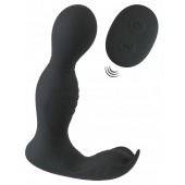 Черная анальная пробка с вибрацией, вращением и пультом ДУ RC Butt Plug with 2 Functions - Orion - в Сызрани купить с доставкой
