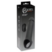 Черная вибронасадка для пениса с хомутом для мошонки и пультом ДУ Remote Controlled Penis Extension - Orion - в Сызрани купить с доставкой