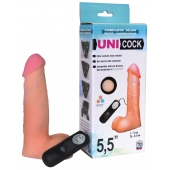 Фаллическая насадка Харнесс UNICOCK 5,5  с вибрацией - 17 см. - LOVETOY (А-Полимер) - купить с доставкой в Сызрани