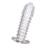 Гелевая прозрачная насадка c шипами - 12 см. - Toyfa Basic - в Сызрани купить с доставкой